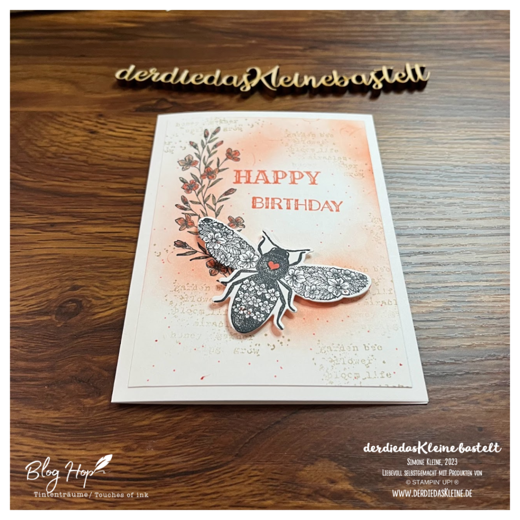 Queen Bee Geburtstagskarte aus der Vogelperspektive