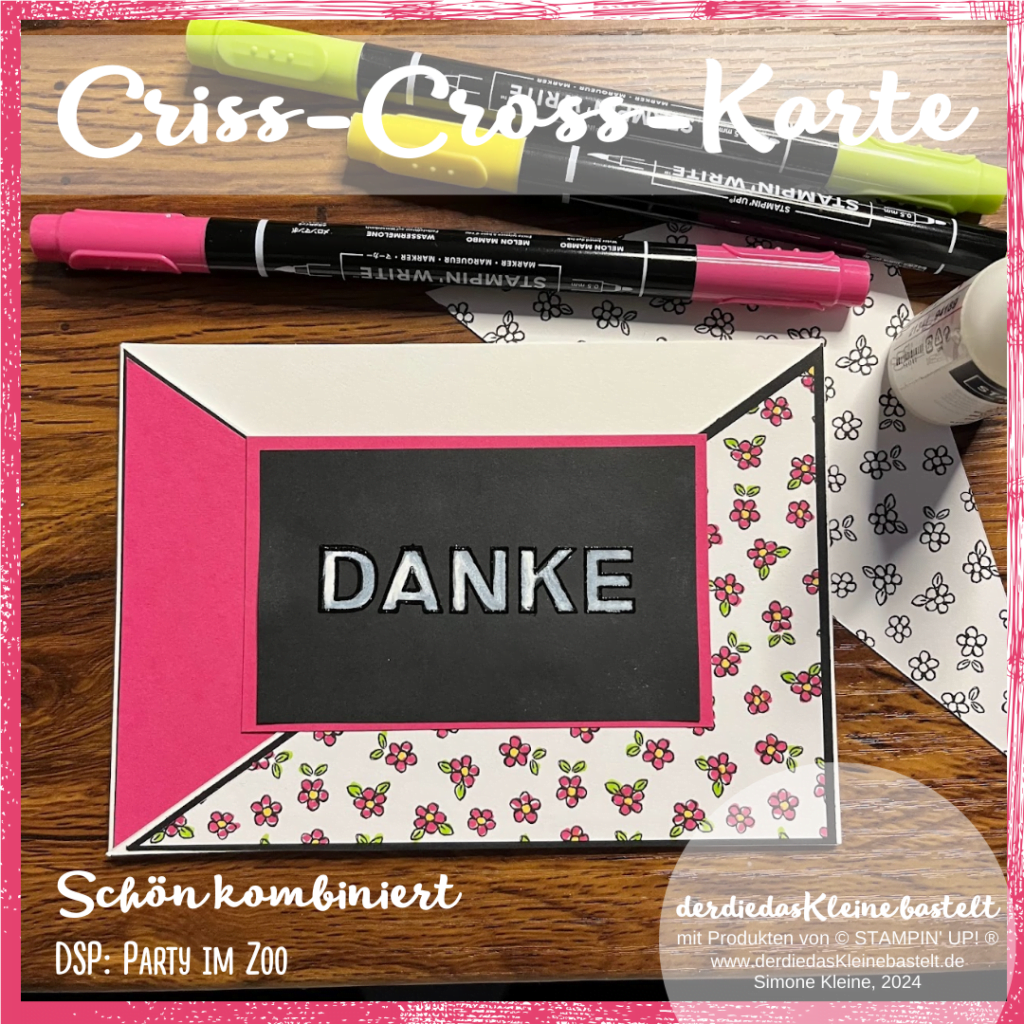 criss-cross Dankeskarte Komplettansicht